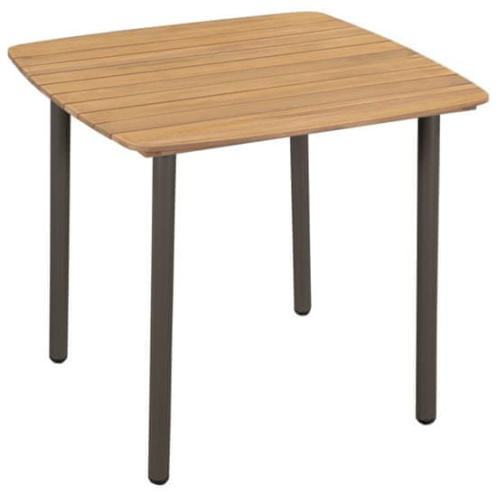 Petromila vidaXL Záhradný stôl 80x80x72 cm, akáciový masív a oceľ