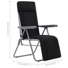 Petromila vidaXL Skladacie záhradné stoličky s podložkami 2 ks, čierne