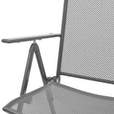 Vidaxl Stohovateľné záhradné stoličky 2 ks, oceľ, sivé