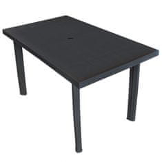 Petromila vidaXL Záhradný stôl, antracitový 126x76x72 cm, plast