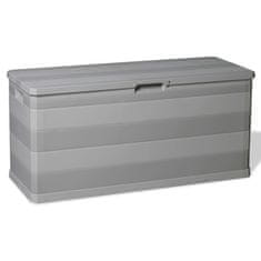 Vidaxl Záhradný úložný box sivý 117x45x56 cm