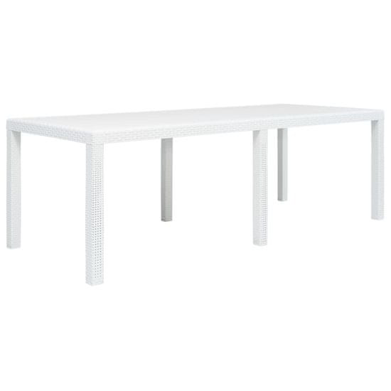 Petromila vidaXL Záhradný stôl biely 220x90x72 cm plastový s ratanovým vzhľadom