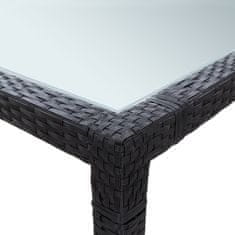 Petromila vidaXL Záhradný jedálenský stôl čierny 200x200x74 cm polyratanový