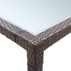 Petromila vidaXL Záhradný jedálenský stôl hnedý 200x200x74 cm polyratanový