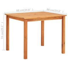 Petromila vidaXL Záhradný stôl 88x88x74 cm, akáciový masív