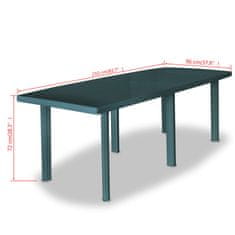 Petromila vidaXL Záhradný stôl, zelený 210x96x72 cm, plast