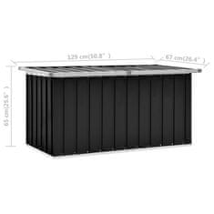 Petromila vidaXL Záhradný úložný box antracitový 129x67x65 cm