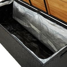 Petromila vidaXL Záhradná úložná lavica 120 cm, polyratan, čierna