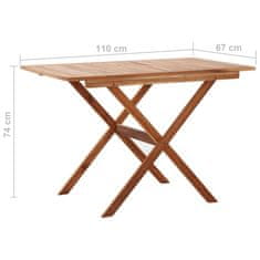 Petromila vidaXL Záhradný stôl 110x67x74 cm, akáciový masív