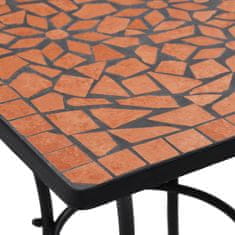 Petromila vidaXL Mozaikový bistro stolík, tehlová farba 60 cm, keramika