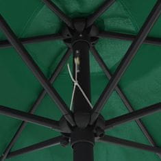 Vidaxl Vonkajší slnečník s hliníkovou tyčou zelený 270x246 cm
