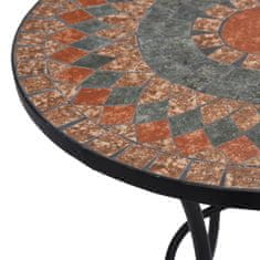Petromila vidaXL Mozaikový bistro stolík, oranžový/sivý 60 cm, keramika
