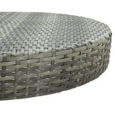 Vidaxl Záhradný stolík sivý 75,5x106 cm polyratanový