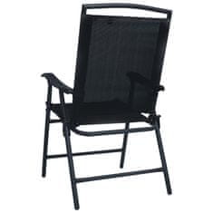 Vidaxl Skladacie záhradné stoličky 2 ks, textilén, čierne