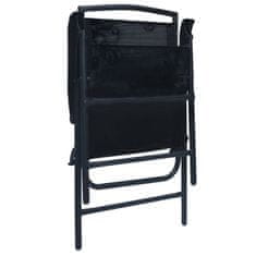 Petromila vidaXL Skladacie záhradné stoličky 2 ks, textilén, čierne