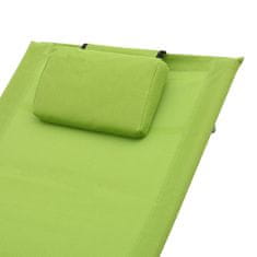 Petromila vidaXL Záhradné ležadlo s vankúšom, zelené, textilén