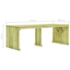 Petromila vidaXL Záhradný stôl 220x101,5x80 cm, impregnovaná borovica