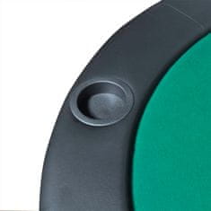 Vidaxl Podložka na poker pre 10 hráčov, skladacia, zelená