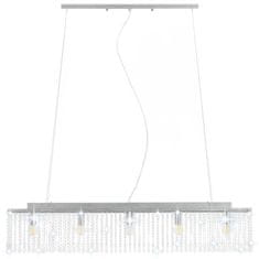 Vidaxl Stropná lampa s krištáľovými korálkami strieborná 104 cm E14