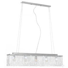 Vidaxl Stropná lampa s krištáľovými korálkami strieborná 104 cm E14