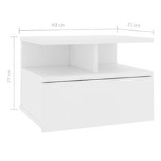 Petromila vidaXL Nástenné nočné stolíky 2ks, biele 40x31x27 cm, kompozitné drevo