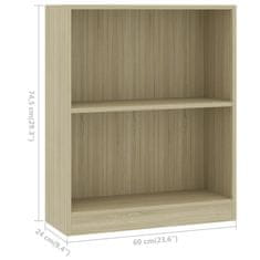 Vidaxl Knižnica farba dubu sonoma 60x24x74,5 cm drevotrieska