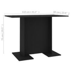 Vidaxl Jedálenský stôl čierny 110x60x75 cm drevotrieska