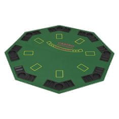 Vidaxl Skladacia podložka na poker pre 8 hráčov, osemuholník, zelená