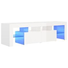 Vidaxl TV skrinka s LED svetlami, lesklá biela 140x36,5x40 cm