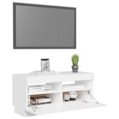 Vidaxl TV skrinka s LED svetlami biela 80x35x40 cm