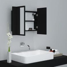 Vidaxl LED kúpeľňová zrkadlová skrinka čierna 60x12x45 cm
