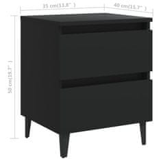 Petromila vidaXL Nočné stolíky 2 ks, čierne 40x35x50 cm, kompozitné drevo