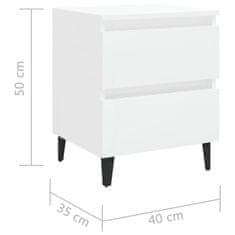 Petromila vidaXL Nočné stolíky 2 ks, lesklé biele 40x35x50 cm, kompozitné drevo