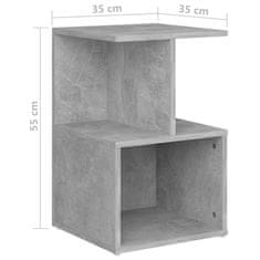 Petromila vidaXL Nočné stolíky 2 ks, betónovo sivé 35x35x55 cm, kompozitné drevo