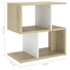 Vidaxl Nočné stolíky 2 ks biele dub sonoma 50x30x51,5 cm drevotrieska