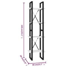 Petromila vidaXL Knižnica so 4 policami, biela 40x30x140 cm, kompozitné drevo