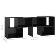 Vidaxl TV skrinka, lesklá čierna 104x30x52 cm drevotrieska