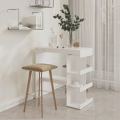 Petromila vidaXL Barový stôl+regál, biely 100x50x101,5 cm, kompozitné drevo