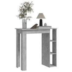 Petromila vidaXL Barový stôl+polica, betónový 102x50x103,5 cm, kompozitné drevo
