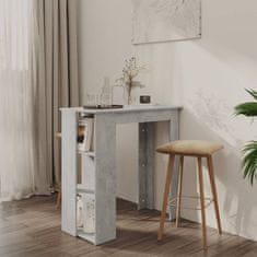 Petromila vidaXL Barový stôl+polica, betónový 102x50x103,5 cm, kompozitné drevo