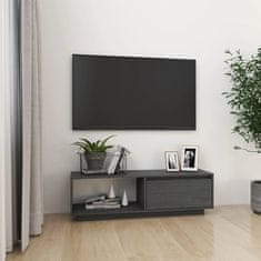 Vidaxl TV skrinka sivá 110x30x33,5 cm borovicový masív