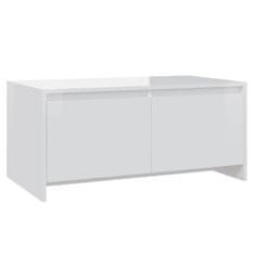 Petromila vidaXL Konferenčný stolík lesklý biely 90x50x41,5 cm drevotrieska