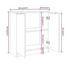 Vidaxl Komoda biela 60x30x70 cm spracované drevo