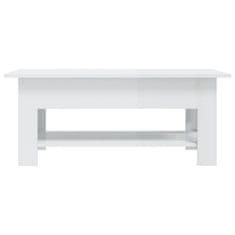 Vidaxl Konferenčný stolík lesklý biely 102x55x42 cm drevotrieska