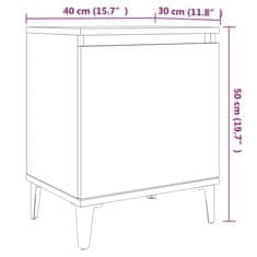 Vidaxl Nočné stolíky s kovovými nohami 2 ks sivý dub sonoma 40x30x50cm