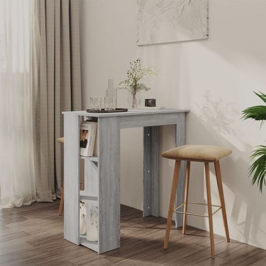 Petromila vidaXL Barový stôl+polica, sivá sonoma 102x50x103,5cm kompozitné drevo