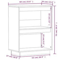 Petromila vidaXL Konzolová skrinka sivá 60x34x75 cm masívna borovica