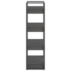 Vidaxl Regál/oddelenie na knihy, sivý, 60x35x125 cm, borovica
