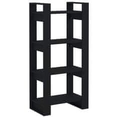 Vidaxl Regál/oddelenie na knihy, čierny, 60x35x125 cm, borovica