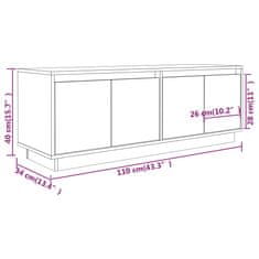 Vidaxl TV skrinka čierna 110x34x40 cm masívna borovica